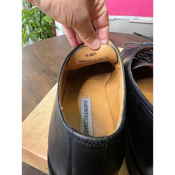 Johnston & Murphy Men's 15-0671 Bradford Leather CapToe Oxford Shoe Black 12M - Picture 8 of 16